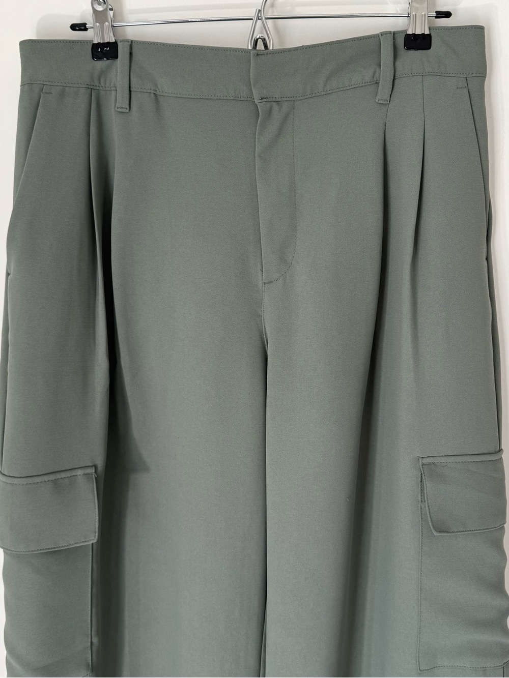 Gap Easy Trouser Wide Leg Cargo Pants Sage Green Utility Office sz 14 - Picture 3 of 12